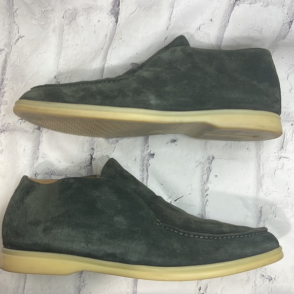 Loro Piana Open Walk Chukka Ankle Boots Moss Green Suede - Picture 12 of 14